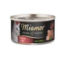 MIAMOR Feine Filets Naturell Tuna&Salmon 80g tuncis un lasis pašu gatavotā mērcē