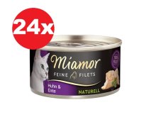 MIAMOR Feine Filets Naturell Chicken&Duck 24x80g vistas gaļa un pīle pašu gatavotā mērcē