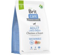 BRIT CARE Sustainable Adult Large breed chicken insekt pieaugušiem lielo šķirņu suņiem ar vistu un kukaiņiem 3 kg