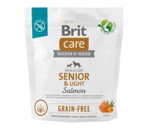 BRIT Care Bez graudu sausā barība pieaugušajiem Senior&Light ar lasi 1kg