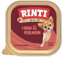 RINTI Gold Beef&Guinea fowl Mini liellopu gaļas un pērļu vistiņu paplāte 100 g