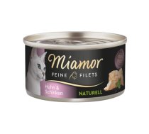 MIAMOR Feine Filets Naturell Chicken&Ham 80g vistas gaļa un šķiņķis savā mērcē