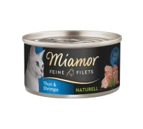 MIAMOR Feine Filets Naturell Tuna&Shrimps 80g Tuncis un garneles pašu gatavotā mērcē