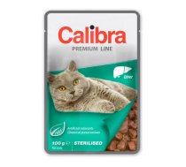 CALIBRA Cat Premium Line Sterilised Liver 100 g ar aknām sterilizētiem kaķiem