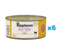 APPLAWS Kitten Chicken Breast mitra kaķēnu barība vistas gaļa želejā 6x70 g