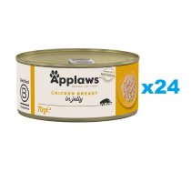 APPLAWS Kitten Chicken Breast mitra kaķēnu barība vistas gaļa želejā 24x70 g