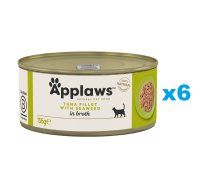 APPLAWS Cat Adult Tuna with Seaweed in Broth tuncis ar jūras aļģēm buljonā 6x156 g