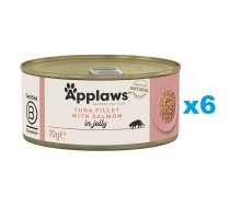 APPLAWS Cat Adult Tuna Fillet with Salmon in Jelly tuncis un lasis želejā 6x70g