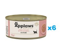 APPLAWS Cat Adult Tuna with Salmon in Broth tuncis ar lasi buljonā 6x156 g