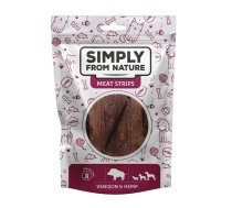 SIMPLY FROM NATURE Meat Strips Gaļas sloksnes ar brieža gaļu un kaņepēm suņiem 80 g