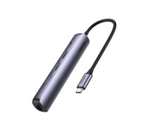 5-in-1 Adapter UGREEN CM418 USB-C to 2x USB 3.0, HDMI, RJ45, USB-C (Grey)