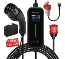 Junsun tipa 2 11KW EV 6-16A 6M lādētājs Regulējams strāvas EV lādēšanas kabelis Trīsfāzu strāva