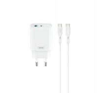 Lādētājs Xo Usb-c Pd 20w ar Usb-a pieslēgvietu un Usb-c kabeli