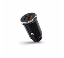 XO auto lādētājs CC25 PD QC 3.0 5A 1X USB 1x USB-C, melns