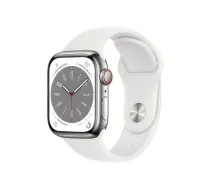 Viedpulkstenis Apple Watch Series 8 41mm Silver Stainless Steel/White Sport Band