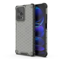 Honeycomb vāciņš Xiaomi Redmi Note 12 Pro+ šarvuots hibrīdvāciņš, melnā krāsā
