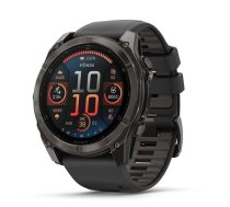 Viedpulkstenis Garmin fēnix® 8 – 51mm AMOLED Sapphire Carbon grey DLC with Black/pebble grey silicone band