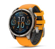 Viedpulkstenis Garmin fēnix® 8 – 47mm AMOLED Sapphire Titanium with Spark orange/graphite silicone band