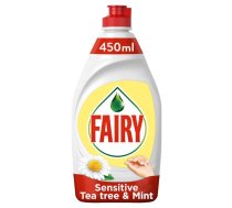 Trauku mazgāšanas līdzeklis FAIRY Sensitive Tea Tree&Mint, 450ml