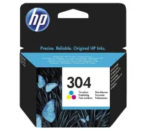 HP 304 oriģinālais trīs krāsu tintes kasetne (N9K05AE) priekš HP DeskJet 2620/2630/3720/3730