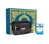 Komplekts Versace Man Eau Fraiche: tualetes ūdens EDT vīriešiem 100 ml + tualetes ūdens EDT vīriešiem 10 ml + kosmētikas somiņa