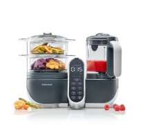 Babymoov Robot Kušers Bērnam Nutribaby(+) - 6 vienā - Tvaika vārītājs/Miksētājs - Liela jauda 2,2L, Pelēks