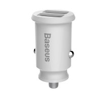 Baseus auto lādētājs Grain 2x USB 3,1A balts