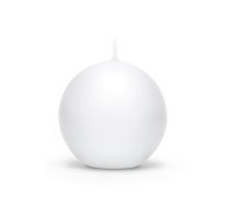 Apaļa svece, matēta balta, 6 cm (1 iepakojums / 10 gab.)
