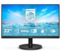 Monitors Philips Monitors 221V8A/00 21.5 collas FHD - Melns - LCD LED - VA - 1920 x 1080 - 4ms - VGA HDMI