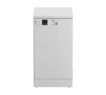 Trauku mazgājamā mašīna Brīvi stāvoša trauku mazgājamā mašīna BEKO DVS05024W - Standarta motors - 10 vietas - L45cm - Balta - 49dB - Nerūsējošā tērauda caurule