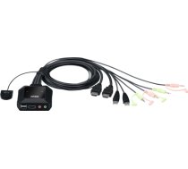 Aten CS22H 2-Port USB 4K HDMI Cable KVM Switch with Remote Port Selector CS22H-AT