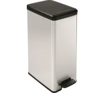 Curver Pedāļspainis metalizēts Slim Bin 40L sudraba 0802340582
