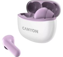 CANYON TWS-5, Bluetooth headset, with microphone, BT V5.3 JL 6983D4, Frequence Response:20Hz-20kHz, battery EarBud 40mAh*2+Charging Case 500mAh, type-C cable length 0.24m, size: 58.5*52.91*25.5mm, 0.036kg, Purple CNS-TWS5PU