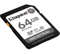 Kingston Industrial 64GB SDXC Memory Card (Black, UHS-I U3, Class 10, V30, A1) SDIT/64GB