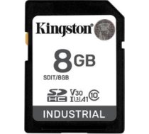 KINGSTON 8GB SDHC Industrial -40C to 85C C10 UHS-I U3 V30 A1 pSLC SDIT/8GB