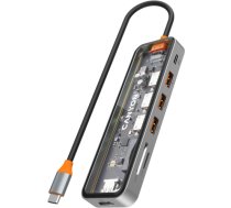 CANYON hub DS-13 7in1 4k USB-C Transparent Space Grey CNS-TDS13