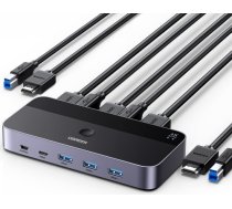 Ugreen Ugreen CM664 HDMI switch 2in1 KVM switch Black HDMI 2.0 USB-A USB-C Mini USB UGR1824