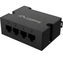 Lanberg Switch PoE Extender 1xIn 3xOut Gigabit Ethernet Din Rail BT 90W metal clips DIN-GE4-BT-90W DIN-GE4-BT-90W
