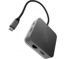 Green Cell HUB2 USB-C, 3x USB 3.0 RJ45 1Gbps HDMI 4K, DEX Nintendo Switch Apple AK61