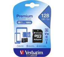 Verbatim microSDXC 128GB Class 10 UHS-I incl Adapter 44085