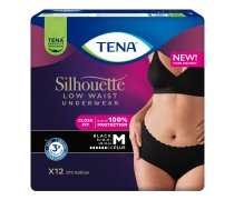 TENA Silhouette Pants Plus Noir bikses melnā krāsā, M izmērs, 12 gab.