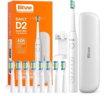 Bitvae D2 elektriskДЃ zobu birste x8 birstes / ceДјojumu maciЕ†ЕЎ / turД“tДЃjs / vads White (BIT-D2-WH)