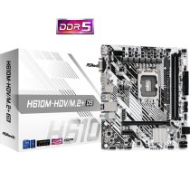 Asrock H610M-HDV M.2+ D5 Mātesplate Micro-ATX / Intel H610 / LGA1700 / DDR5 (H610M-HDV/M.2+D5)