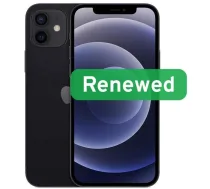 Apple Renewed iPhone 12 RAPip12-4bb42N, 6.1", 64GB, 4GB, A14 Bionic, Super Retina XDR, Black, Grade C, iOS (RAPip12-4bb42N)