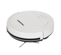 Blaupunkt RVC201 Robots putekļu sūcējs 0.5 L Bagless 3 tīrīšanas režīmi 10 W motors Līdz 55 min darbība 2 sānu birstes 7.5 cm zems profils HEPA filtrs Uzlādējams 5 stundas uzlāde Balts (RVC201)