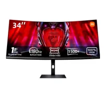 Spēļu izliekts monitors 34″ WQHD 3440×1440 180 Hz 1 ms FreeSync Premium G34WQi Melns ELA5454EU Xiaomi (ELA5454EU)