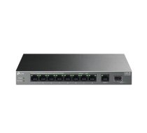 TP-LINK LS1210GP galda komutators, 9x gigabitu RJ45, 1x SFP, 8x PoE+ 30W, 61W PoE budžets, 20 Gbps, 250m, nepārvaldāms (LS1210GP)