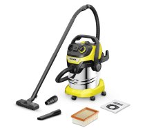 Karcher 1.628-357.0 WD 5 P S V-25/5/22 Sauss & Mitrs Putekļu sūcējs 1200 W 25 L 5 m Vads 2.2 m Šļūtene Pārslēdzams grīdas uzgalis Putekļu filtrs Pūšamā funkcija Dzeltens-Melns (1.628-357.0)