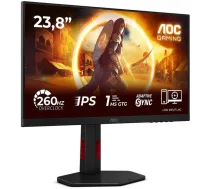 AOC LCD monitors 24G4ZRE, 24", FHD, 240 Hz, 1 ms, 1920 x 1080, 300 cd/m², 2xHDMI, melns (24G4ZRE)