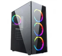 Gembird Midi Tower Korpuss CCC-FC-1500RGB, 12cm ventilators, melns, 7 disku vietas, 2xUSB 3.0, 2xUSB 2.0, 1x austiņām (CCC-FC-1500RGB)